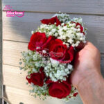 Beautyfull Red Rose & Baby Breath GajraSet
