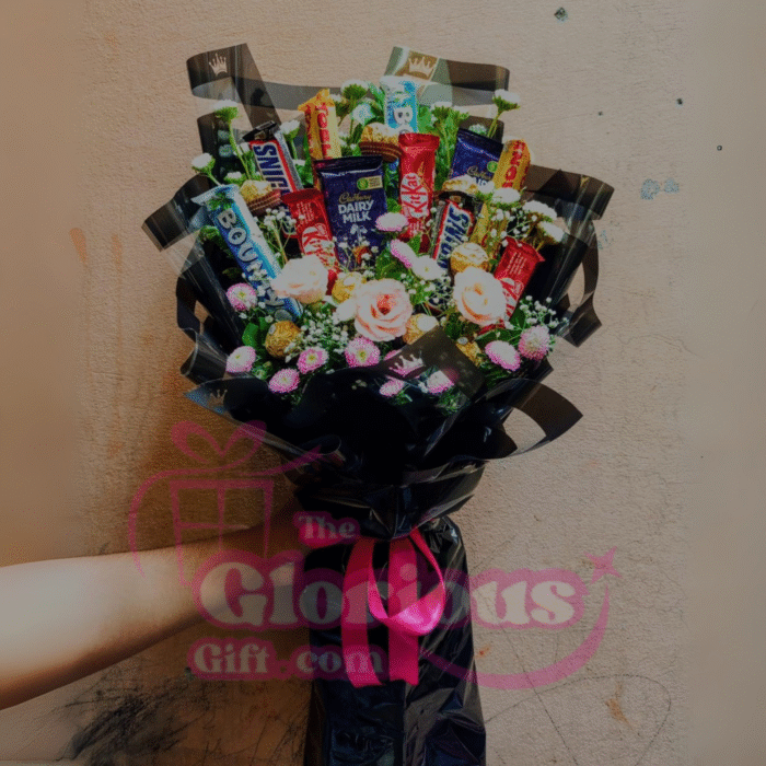 Premium Roses & Chocolate Bouquet - Image 1