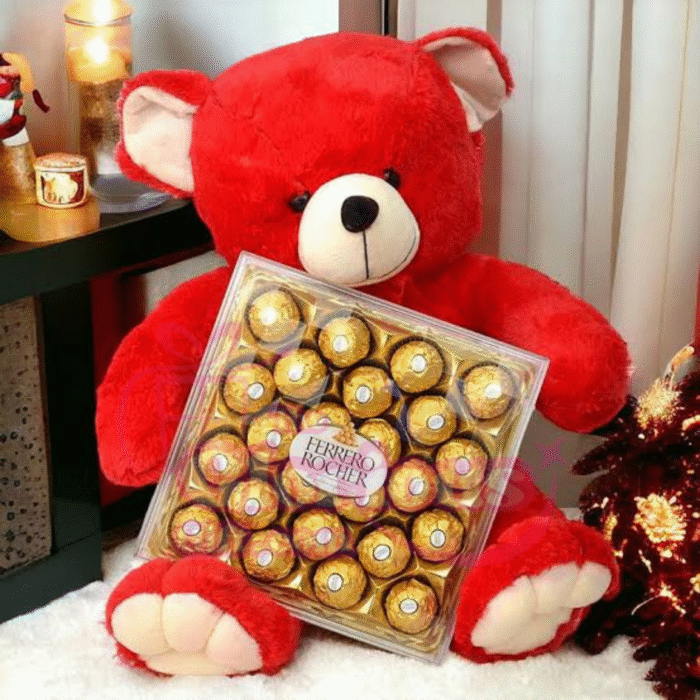 Ferrero Box & Sweet Teddy Gift Combo - Image 1