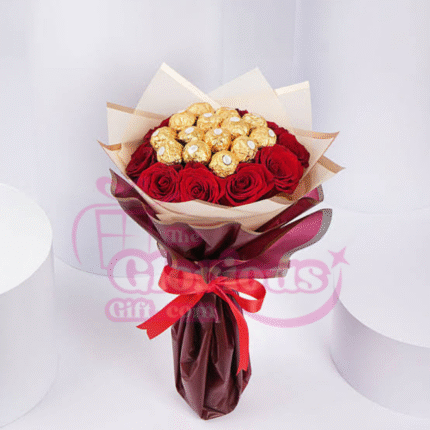 Ferrero Rocher & Flowers Fancy Bouquet