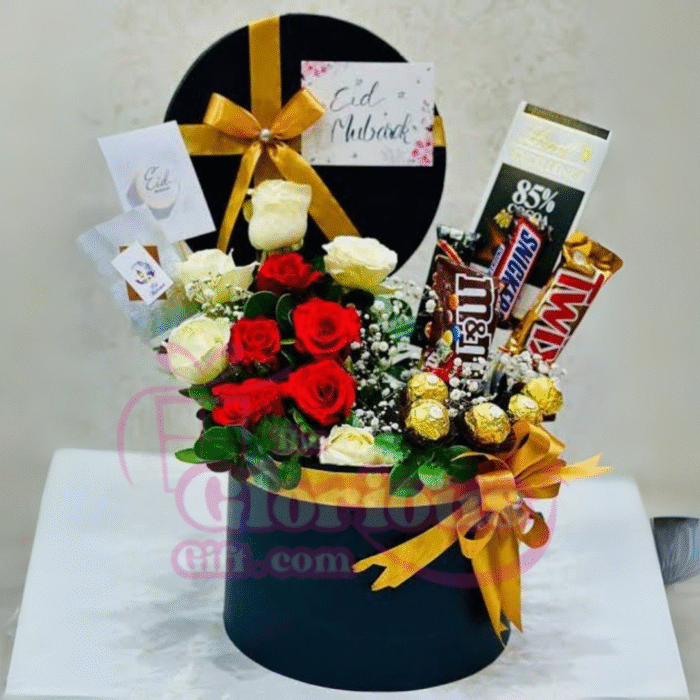 Fancy Section Flowers & Choco Box - Image 1