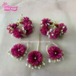 Purple & White Imported Flower Jewelry Set