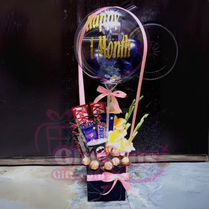 Ballons & Chocolate Floral Box