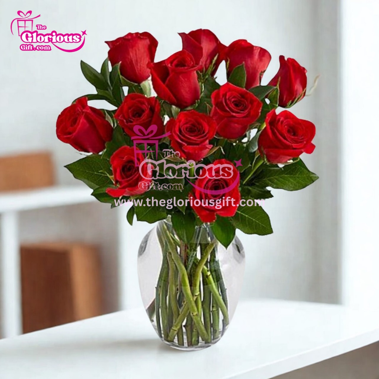 IMG-20251009-WA0004 Imported Red Roses in Vase - Image 1