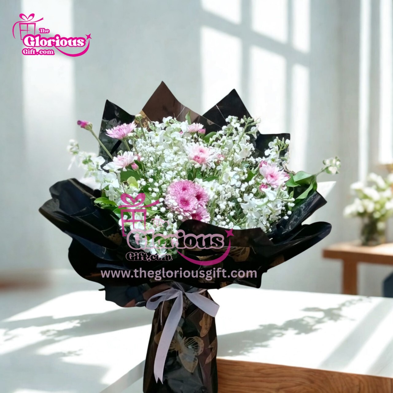 IMG-20251009-WA0006 Imported White & Pink Crayiz Bouquet - Image 1