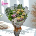 Yellow Roses & White Crayiz Bouquet