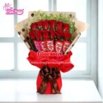 Premium Red Roses & Kitkat Bouquet