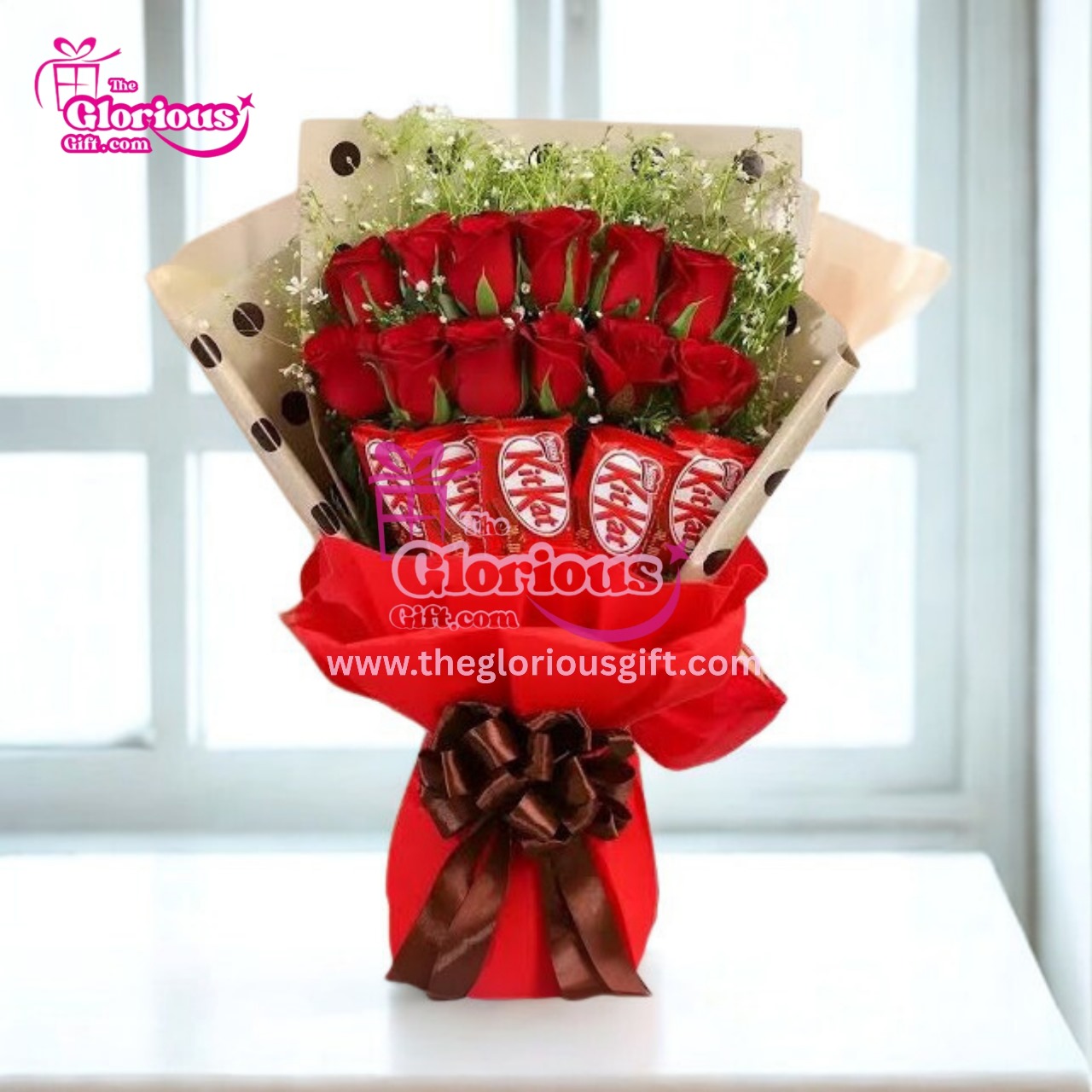 IMG-20251009-WA0031 Premium Red Roses & Kitkat Bouquet - Image 1