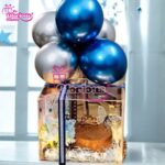 Balloons & Birthday Cake With Acrylic Box