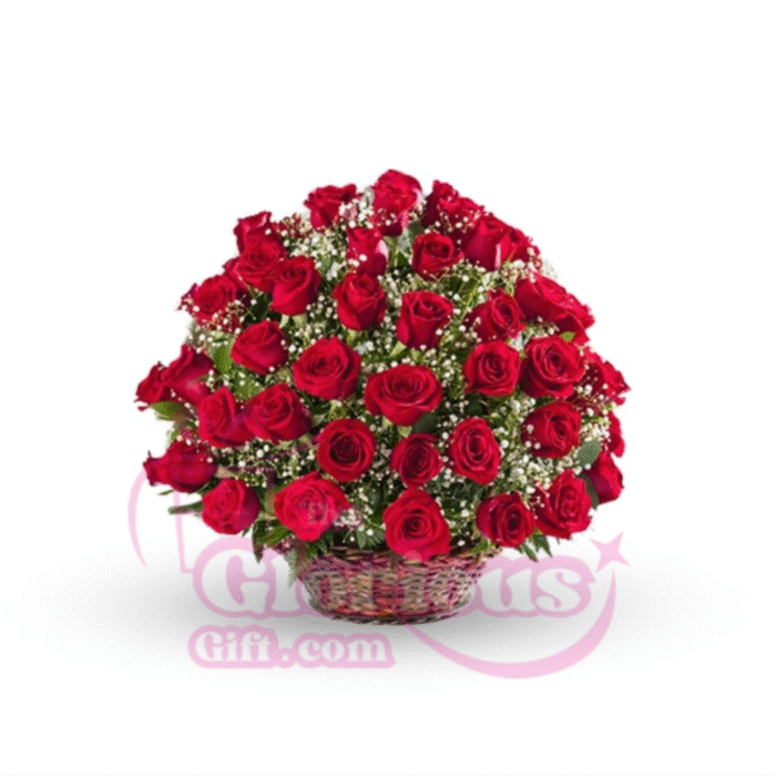 Imported Red Roses Basket Premium Quailty - Image 1