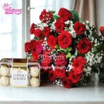 Premium Quailty Flowers & Ferrero Rocher Box Deal